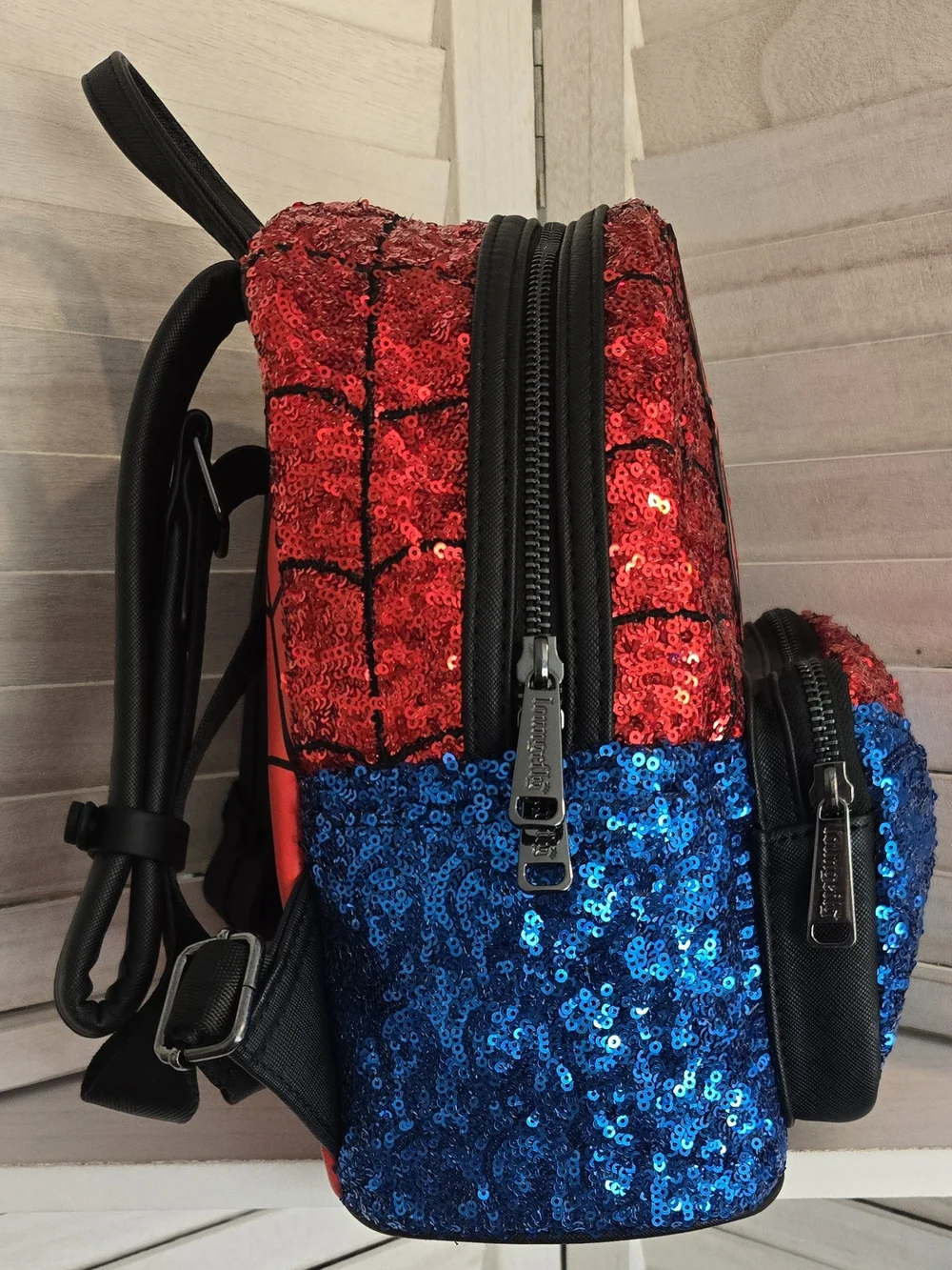 Loungefly Spider-Man Red & Blue Sequin Mini Backpack